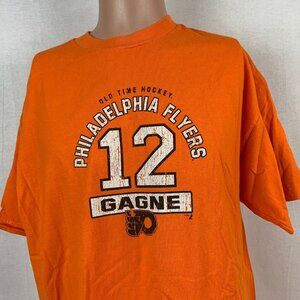Simon Gagne Philadelphia Flyers Retro T Shirt Old Time Hockey NHL Size XL